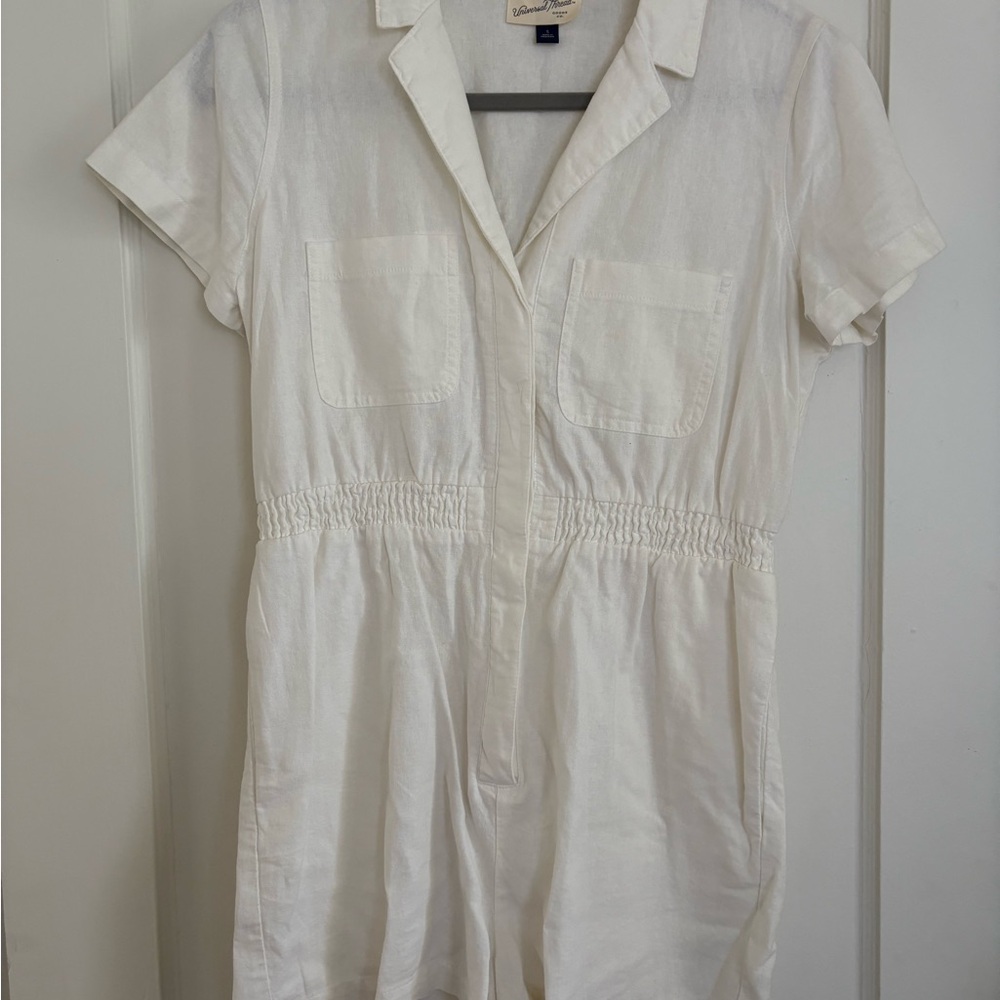 Universal Thread White Short Sleeve Jumpsuit